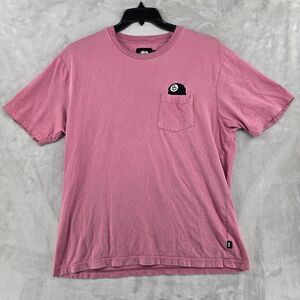 Stussy 8‎ Ball Mens Short Sleeve Pocket T Shirt Rose Color Size Large